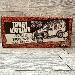 TRUST WORTHY 1932 Panel Truck Bank Die Cast Coin Bank #9100 (1990) Ertl